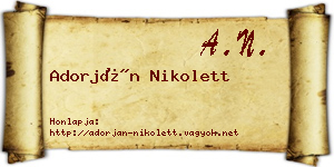 Adorján Nikolett névjegykártya