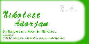 nikolett adorjan business card